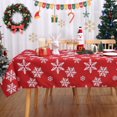 thumbnail image 1 of Christmas Tablecloth 60 x 84 Inch, Christmas Table Cloths for Rectangle Tables Winter Tablecloth, Xmas Red Snowflake Outdoor Christmas Decorations Picnic Party Indoor Kitchen Table Decor, 1 of 6