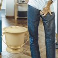thumbnail image 3 of Chamber Pot with Lid Bedpan Spittoon Indoor with Handle Urine Light Yellow, 3 of 8