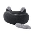 thumbnail image 4 of DOLITY Lit Rond pour Chat Chaud Maison Lit pour Chien Nid Doux Antidérapant Confortable Auto-Chauffant Gris 80cm, 4 of 9