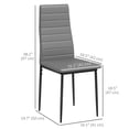 thumbnail image 3 of HOMCOM Dining Chairs, Set of 4, PU Leather Upholstered Accent Chairs, Back, 3 of 10