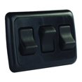 thumbnail image 1 of JR Products 12245 Interrupteur Marche-Arrêt Triple SPST Noir avec Lunette, 1 of 3