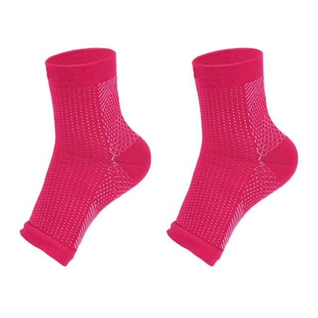 Ruiboury 2a Set Of 2 Non-skid Compression Socks For Ankles Brace Comfortable To Wear pink S/M 1Set