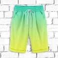 thumbnail image 2 of Plebaso Men's Stylish Shorts Gradient Color Summer Beach Shorts Drawstring Casual Knee Length Shorts, 2 of 3
