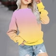 thumbnail image 2 of Chandail en Molleton pour Enfants Garçons Filles Mode Mignon Dégradé Manches Longues Col Rond Violet, 2 of 9