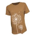 thumbnail image 3 of Becaristey T-shirts à Col Rond pour Femmes Manches Courtes Style Simple T-shirts Imprimé Floral Vêtements Accessoire de Mode Tenue Quotidienne Kaki TG, 3 of 6