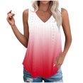 thumbnail image 1 of Plebaso Womens Tank Tops V Neck Gradient Lightweight Eyelet Shirts Flowy Loose Summer Sleeveless Blouses, 1 of 7