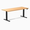 thumbnail image 1 of Desky Bureau Assis-Debout à Double Stratifié - Select Beech / 70,9 x 29,5 Pouces / Noir Mat, 1 of 10