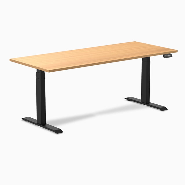Desky Bureau Assis-Debout à Double Stratifié - Select Beech / 70,9 x 29,5 Pouces / Noir Mat