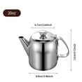 thumbnail image 2 of Contenants de Rangement Classification de Rangement Théières en Acier Inoxydable pour Infusion de Thé et Service dans Restaurants Pièces Aires de Vie Bouilloire Anti-Déversement 20–70 Oz avec Bec Court Pot en Métal de Qualité Alimentaire pour, 2 of 6