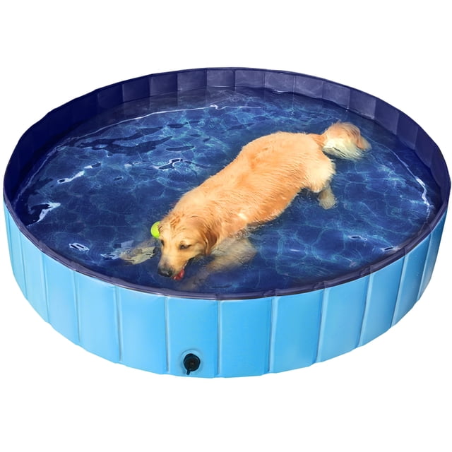 Yaheetech Piscine pour Animaux Pliable TTG, Baignoire Portable en PVC pour Chiens et Chats, Bleu