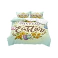 thumbnail image 1 of Easter Festal 3 Piece Bedding Set Cartoon Rabbits and Egg Pattern Microfiber Duvet Cover 2 Pillowcases Soft Breathable Home Decor Accents, 1 of 6