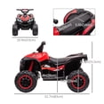 thumbnail image 3 of Aosom 12V Kids ATV with Music, Headlights, High & Low Speed, Red, 3 of 10