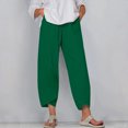 thumbnail image 1 of RXIRUCGD Capris d'Été Confortables et Amples pour Femmes, Couleur Unie, Vert, Taille : 2TG, 1 of 5