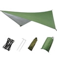 thumbnail image 1 of Bâche de Tente Durable 230 cm Imperméable Bâche de Pluie pour Hamac Camping Randonnée Auvent Vert, 1 of 8