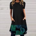 thumbnail image 1 of Robes d'Été Grande Taille pour Femmes 2024 Décontractées à Col Rond Imprimées à Manches Courtes avec Poche Économisez jusqu'à 65 % de Rabais!, 1 of 5