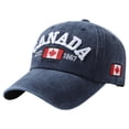 thumbnail image 2 of LILELIS Canada Baseball Cap Canada Day Embroidered Maple Leaf Flag Adjustable Hat Navy One Size, 2 of 8