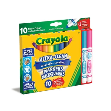 Marqueurs lavables à trait large ultra-propres Crayola, ensemble de 10