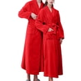 thumbnail image 1 of Women'S Double Pocket Flannel Bathrobe Soft And Warm Double Faced Velvet Bathrobe Pajamas And Home Wear Bathrobe Robe, 1 of 6