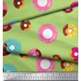thumbnail image 3 of Soimoi Green Modal Satin Fabric Donuts Food Print Fabric by Yard 42 Inch Wide, 3 of 5