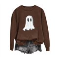 thumbnail image 2 of Chandails Molletonnés Oversize pour Femmes Coupe Ample, Liquidation pour Femmes Chandails Molletonnés à Col Rond Tunique à Enfiler, Mode pour Femmes Automne Hiver Halloween Lunettes Fille Imprimé Décontracté Sport Survêtements à Col Rond Manches Longues, 2 of 5