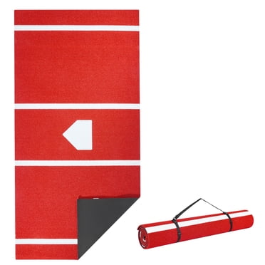 VEVOR 12x6 ft Baseball Hitting Mat Softball Batting Cage Mat Outdoor Training Red