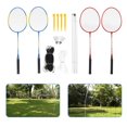 thumbnail image 1 of HLONK Sports Badminton Set Badminton Rackets  Birdies  Net  Adjustable Polls Beach or Backyard Combo Set Games, 1 of 7