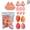 Orange, variant on 14-Piece Makeup Sponge Set for Flawless Foundation Application Wet or Dry Use Soft Beauty Blender Eggs in Assorted Colors