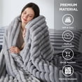 thumbnail image 3 of Regency Heights Full/Queen Size Comforter Set, Fluffy Ribbed Plush Comforter Set, 3-Piece Bedding Set, Grey Ombre, 3 of 8