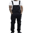 thumbnail image 1 of Men Pants Bib Overalls Solid Color Jumpsuit Jeans Suspender Pants, 1 of 6