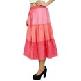thumbnail image 2 of Bimba Flaired Cotton Boho Summer Skirt Elastic Waist Mid-Calf Ruffle Skirts, 2 of 8