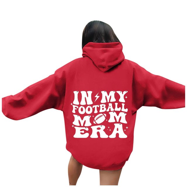 WEAIXIMIUNG Sweat à Capuche pour Enseignant 3X, Imprimé Lettre de Football pour Femmes (Style 3)