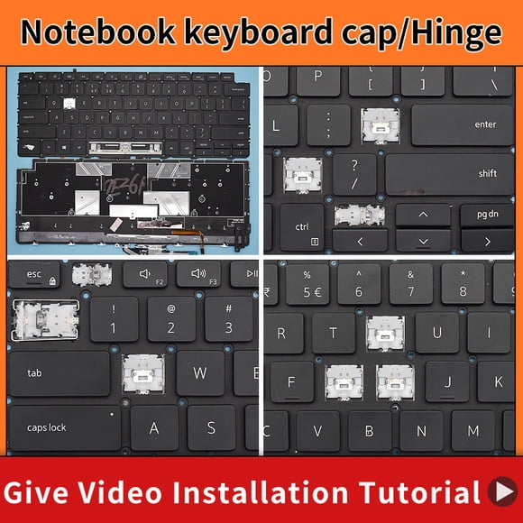 Replacement Keycap Key cap Hinge for Dell XPS 13 7390 2-in-1 P103G, XPS 13 9310 2-in-1, XPS 9370 9380, 03PMXP 0RD0CJ Keyboard 4 Keycap and Hinge
