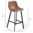 thumbnail image 3 of HOMCOM 27" Counter Height Bar Stools Set of 2, Industrial Kitchen Stools, 3 of 10