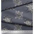 thumbnail image 2 of Soimoi Moss Georgette Fabric Floral Block Print Fabric by The Yard 42 Inch Wide, 2 of 3