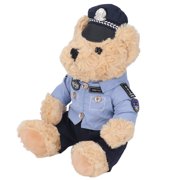 Bear  Officer Plush Toy, Cartoon Stuffed Teddy Bear Plush Toy, Soft Sitting Officer Plush Bear Toy, Gifts for Kids Boys Girls Babies Birthday
