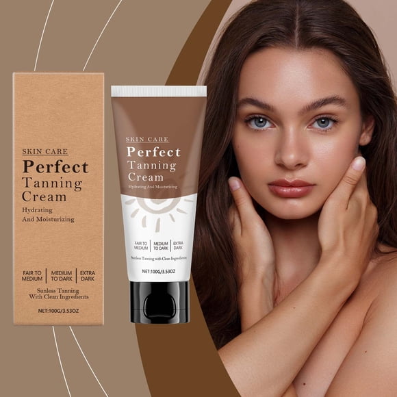 SIfdSeng avec Ingrédients Naturels et Biologiques Lotion Auto-Bronzante Hydratante avec & Noix de Coco pour un Bronzage Naturel à Stries Beige Moyen à Foncé
