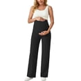 thumbnail image 2 of ’S Winter Maternity Straight Leg Pants – High Waist Over Bump High Stretch & Breathable Plus Size Pants Black M, 2 of 6
