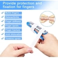 thumbnail image 2 of Finger Splint, 3PCS Finger Support Brace Finger Stabilizer for Broken Fingers Straightening Arthritis Knuckle Immobilization,Blue, 2 of 5