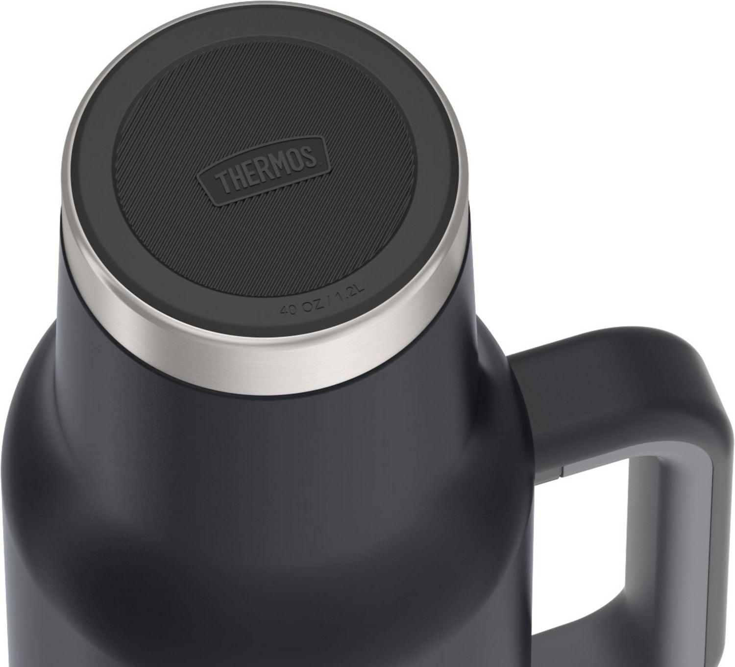 Thermos Vacuum Insulated Stainless Steel 40 oz Cup Holder Mug with Straw,  Granite