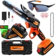 thumbnail image 1 of Mini Chainsaw 6 Inch Cordless, Super Handheld Chainsaw with 2X Big Batteries, Electric Mini Chain Saw Battery Powered, S, 1 of 8