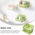 thumbnail image 3 of Maoww Plastic Makeup Sponge Bracket Washable Reusable Wall-mounted Self-adhesive 2 Compartment Rotating Puff Draining Holder Green, 3 of 8