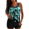 thumbnail image 1 of Liquidation d'Économies d'Été! PEZHADA Maillot de Bain pour Femme, Maillots de Bain Tankini pour Femme, Ensemble Deux Pièces à Imprimé Conservateur avec Dos à Bretelles, Robe de Bain Verte TTG, 1 of 6