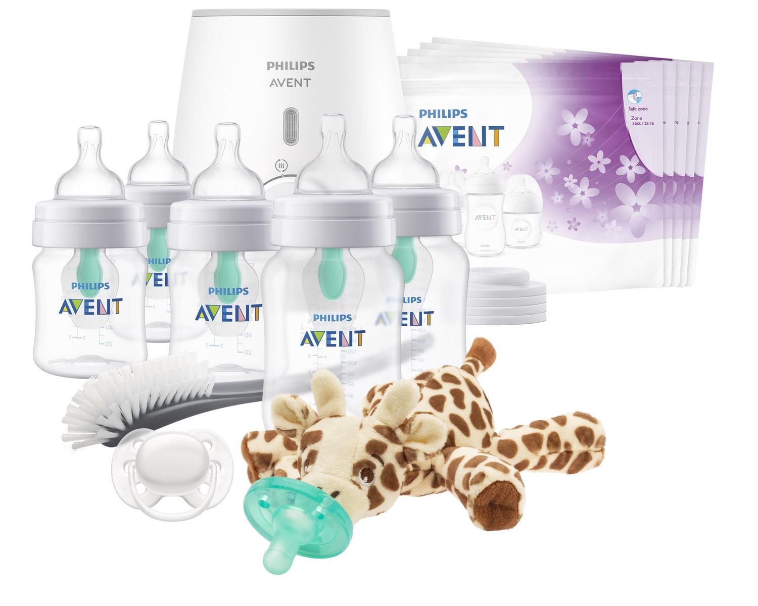 Philips Avent Anti-colic Baby Bottle with AirFree Vent All In One Gift Set, SCD308/01