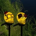 thumbnail image 4 of Skull Solar Lamp IP65 Waterproof Automatic Charging Easy Installation Scary Halloween Solar Lawn Light Party Decoration Style A One Size, 4 of 13