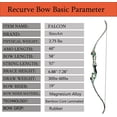 thumbnail image 2 of Falcon 60" Takedown Hunting Recurve Bow Metal Riser 30 35 40 45 50 55 60 65 70 Lbs Black/Camo Right Handed, 2 of 9