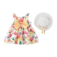 thumbnail image 1 of Robe Bébé Robe Tutu pour Bébé Fille Robe d'Été Sans Manches pour Fille avec Chapeaux Deux Pièces Robe de Fée Tout-Petit 1-2 Ans, 1 of 8