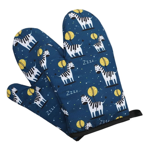 EIMELI One pair of Cotton Oven Mitts and Potholders BBQ Gloves-Oven Mitts Kitchen Cooking Microwave Oven Gloves Mitts Pot Pad Heat Proof Protected