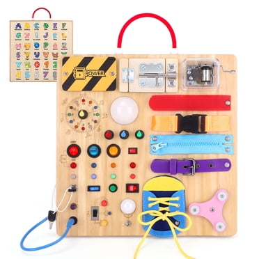 Konijiwa Montessori Busy Board with LED Lights, 1+ Years