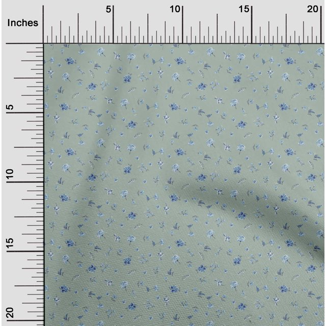 oneOone Silk Tabby Fabric Leaves & Flower Floral Print Fabric BTY 42 Inch Wide