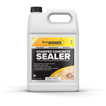 Scellant pour Béton Estampé, 1 Gal - Transparent, à Base d'Eau, Scellant à Fini Satiné pour Surfaces Décoratives en Béton